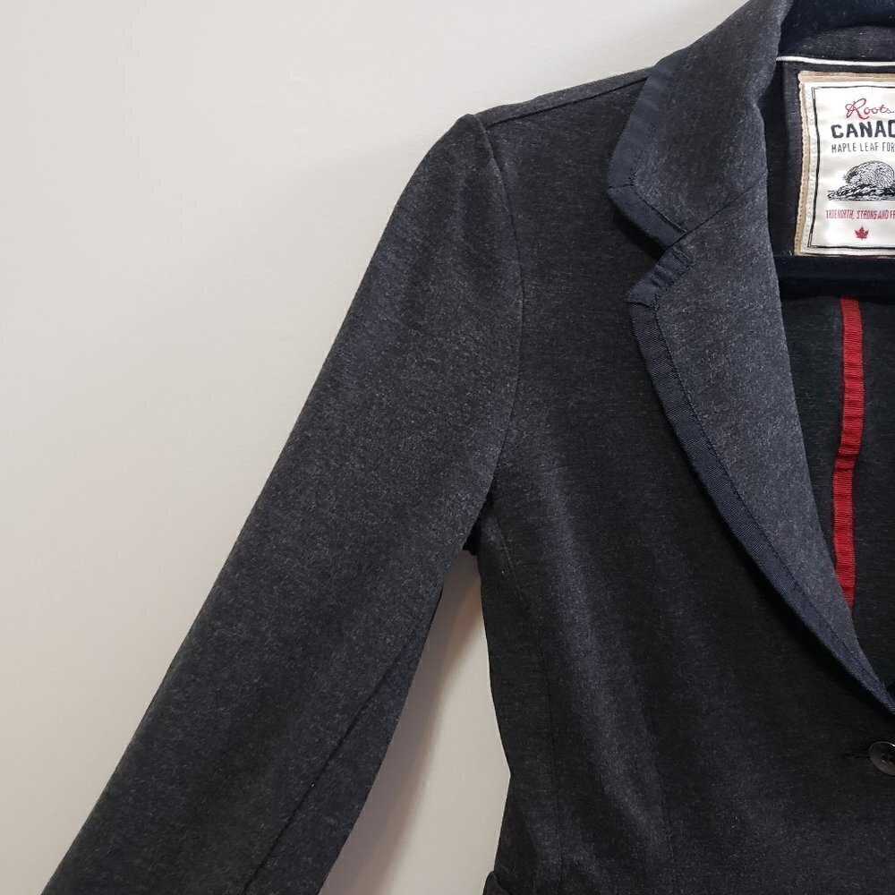 Roots Canada * Grey Stretch Knit Blazer * Sz M - Picture 7 of 10